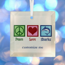 Peace Liebe Sharks Niedlicher Custom Shark Weihnac