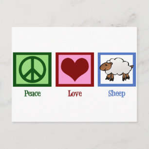 Peace Liebe Sheep Postkarte