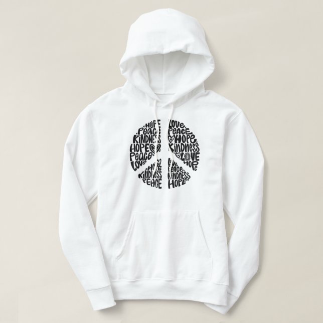 PEACE LIEBE Shirt 60er 70er Gefärbte Krawatte Hipp (Design vorne)