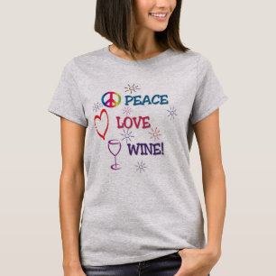 Peace Liebe Shirt Wein