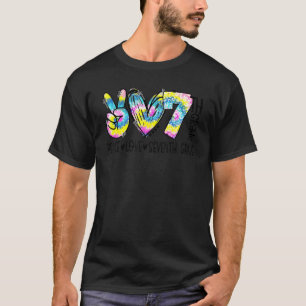 Peace Liebe Siebte Klasse Gefärbte Krawatte Lehrer T-Shirt