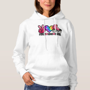 Peace Liebe Skate - Gefärbte Krawatte Roller Skate Hoodie