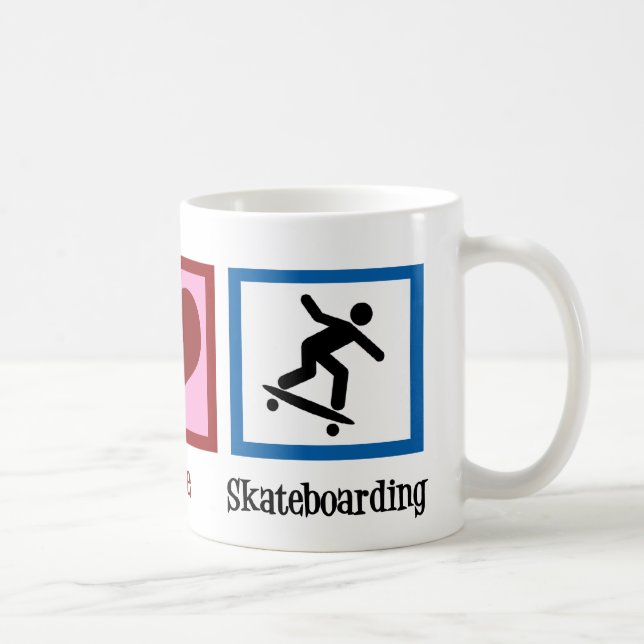 Peace Liebe Skateboarding Kaffeetasse (Rechts)