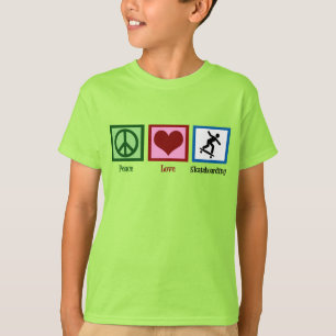 Peace Liebe Skateboarding Kids T-Shirt