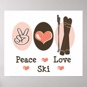 Peace Liebe Ski Poster