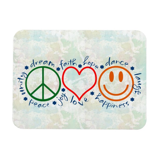 Peace Liebe Smile Magnet (Horizontal)
