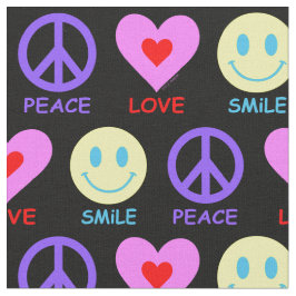Peace Liebe Smile Pattern Stoff