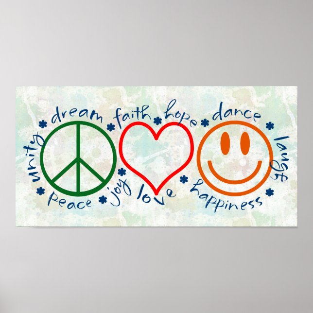 Peace Liebe Smile Poster (Vorne)