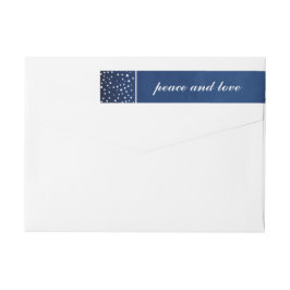 Peace Liebe Snow Stars Navy Blauer Weihnachtsfeier