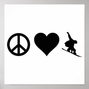 Peace Liebe Snowboarding Poster