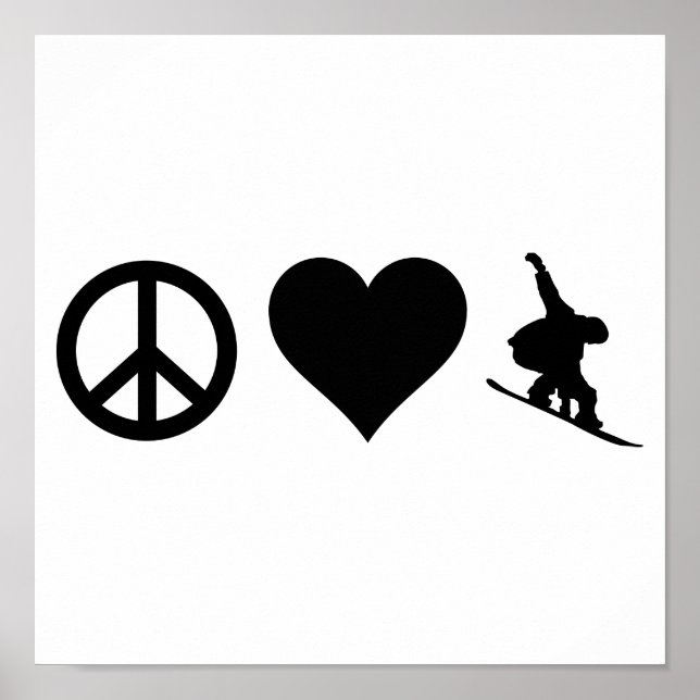 Peace Liebe Snowboarding Poster (Vorne)