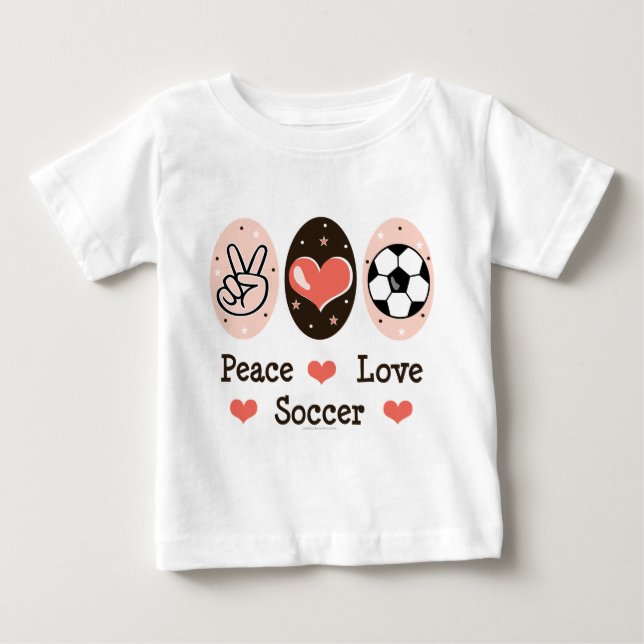 Peace Liebe Soccer Baby Long Sleeve T Shirt (Vorderseite)