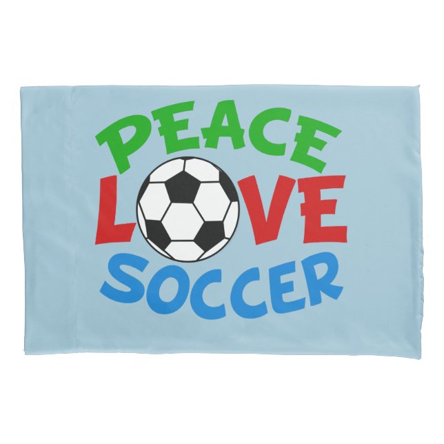 Peace Liebe Soccer Blue Kissenbezug (Vorderseite)