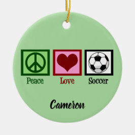 Peace Liebe Soccer Custom Christmas Keramik Ornament