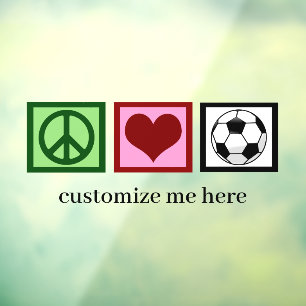 Peace Liebe Soccer Custom Futbol Player Fensteraufkleber