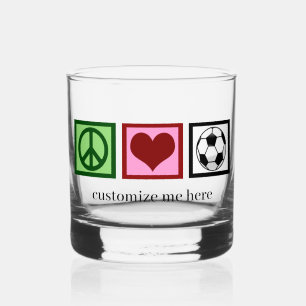 Peace Liebe Soccer Custom Futbol Player Whiskyglas