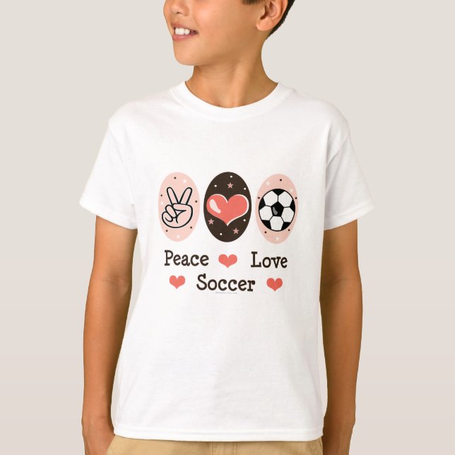 Peace Liebe Soccer Kid Sweatshirt T-Shirt (Vorderseite)