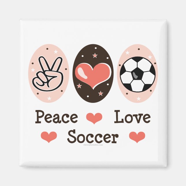 Peace Liebe Soccer Magnet (Vorne)