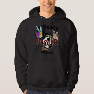 Peace Liebe Soccer Mama Life Mama Oma Leopard Hoodie