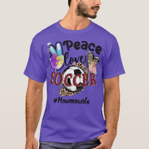 Peace Liebe Soccer Mawmaw Life Mama Oma Leopard T-Shirt