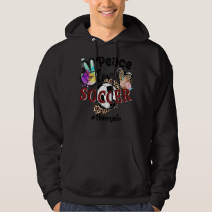 Peace Liebe Soccer Nanny Life Mama Oma Leopard 1 Hoodie