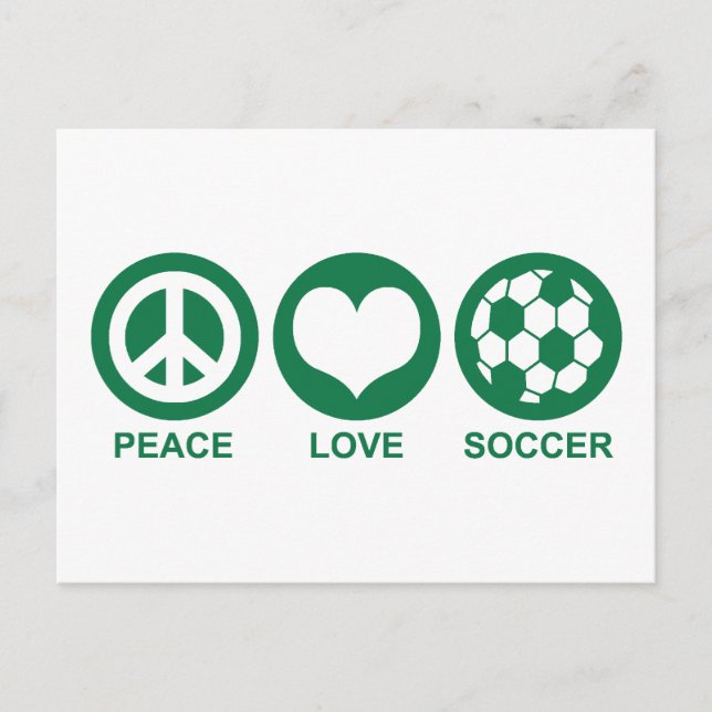 Peace Liebe Soccer Postkarte (Vorderseite)