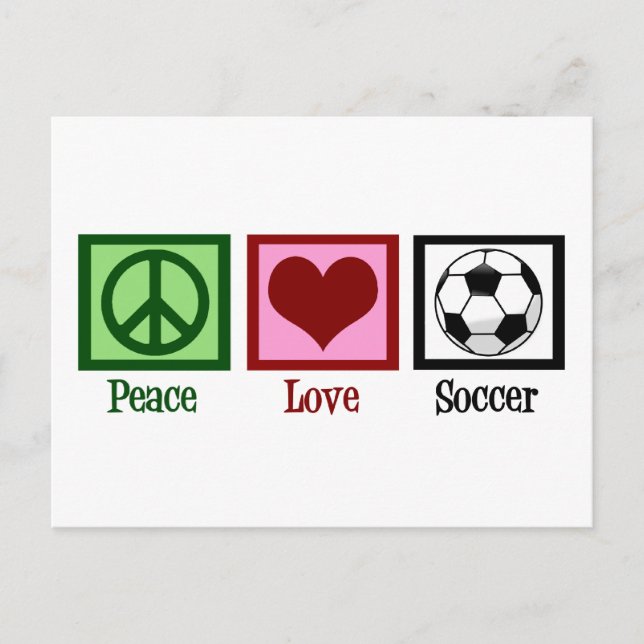 Peace Liebe Soccer Postkarte (Vorderseite)