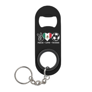 Peace Liebe Soccer Schlüsselanhänger Flaschenöffne Mini Flaschenöffner