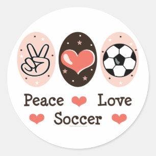 Peace Liebe Soccer Sticer Runder Aufkleber