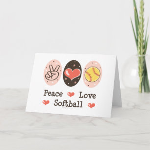 Peace Liebe Softball Blank Grußkarte Karte