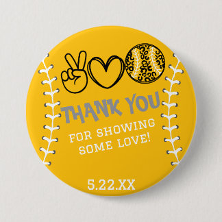 Peace Liebe Softball Geburtstag Button