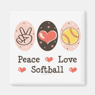 Peace Liebe Softball Magnet