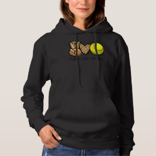 Peace Liebe Softball Mamas Leopard Print Mother's  Hoodie