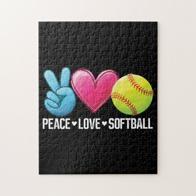 Peace Liebe Softball Puzzle (Vertikal)