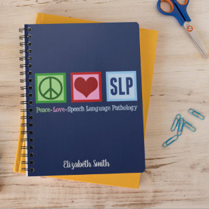 Peace Liebe Speech Language Pathology SLP Custom Notizblock