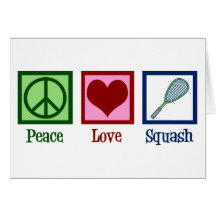 Peace Liebe Squash Racquetsportkarte