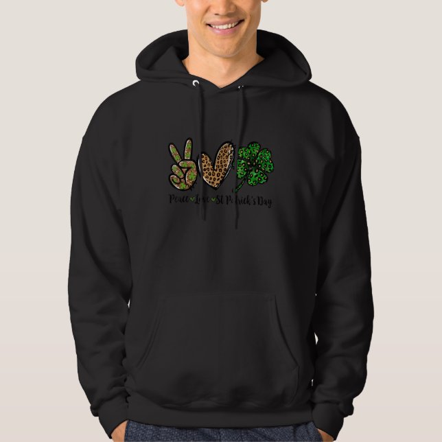 Peace Liebe St Patrick S Day Lucky C Boys Girls Ki Hoodie (Vorderseite)