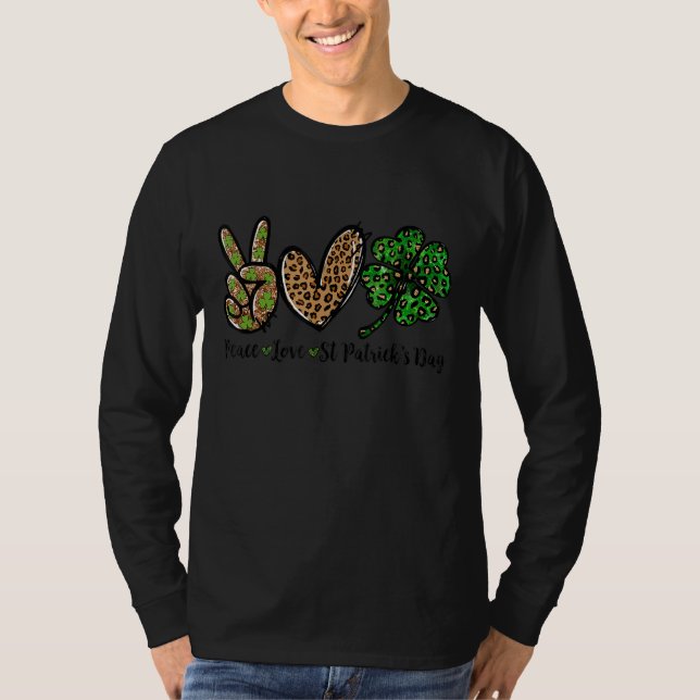 Peace Liebe St Patrick S Day Lucky C Boys Girls Ki T-Shirt (Vorderseite)