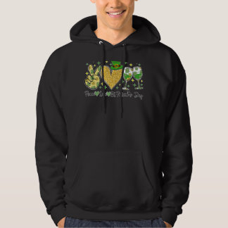 Peace Liebe St Patrick's Day Cheer Drinking Glitze Hoodie