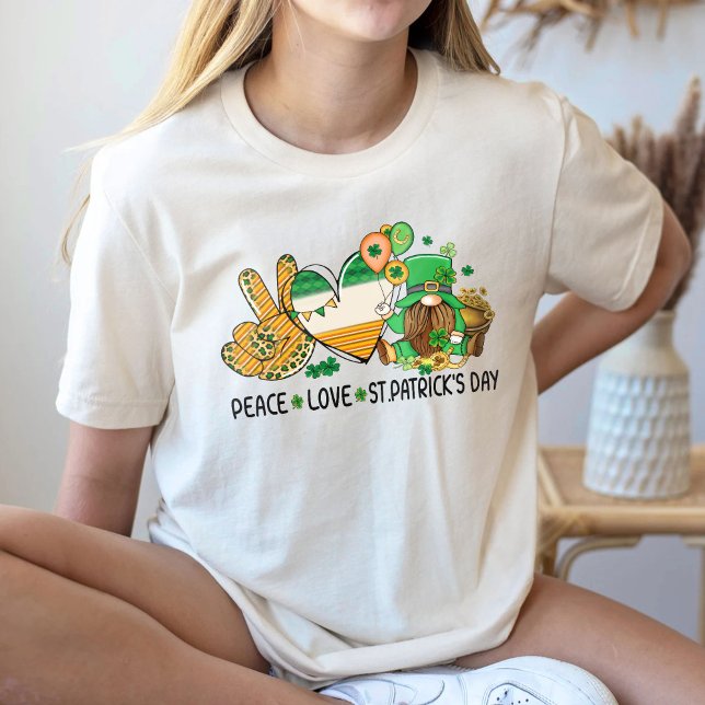 Peace Liebe St. Patricks Day Shirt, Kleeblatt T-Shirt (Von Creator hochgeladen)
