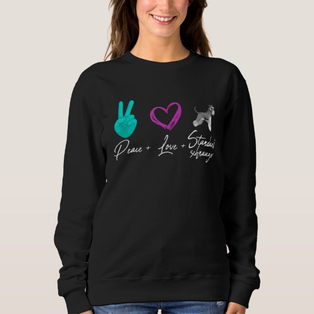 Peace Liebe Standard Schnauzer Dog Owner Sweatshirt (Vorderseite)