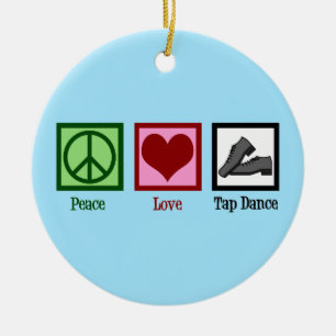 Peace Liebe Steche Tanzen Weihnachten Keramik Ornament