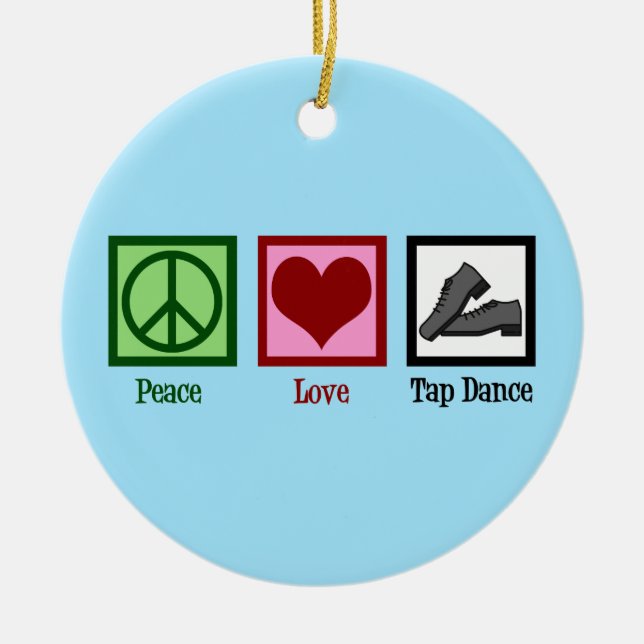 Peace Liebe Steche Tanzen Weihnachten Keramik Ornament (Vorne)
