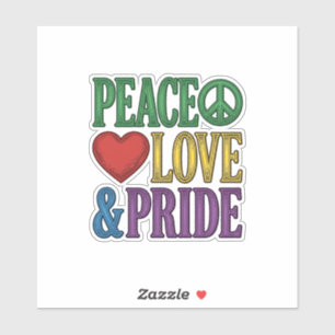 Peace Liebe Stolz Vintage Gravur Vektor Design_1 Aufkleber