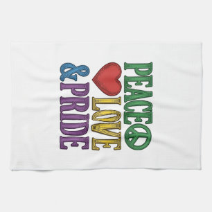 Peace Liebe Stolz Vintage Gravur Vektor Design_1 Geschirrtuch