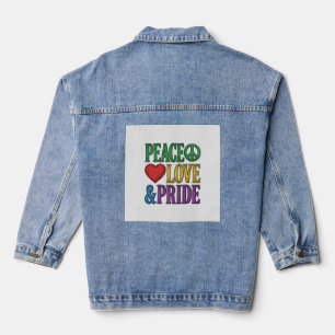 Peace Liebe Stolz Vintage Gravur Vektor Design_1 Jeansjacke