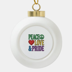 Peace Liebe Stolz Vintage Gravur Vektor Design_1 Keramik Kugel-Ornament