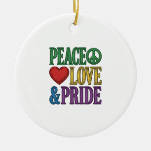 Peace Liebe Stolz Vintage Gravur Vektor Design_1 Keramik Ornament
