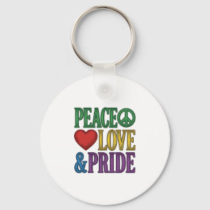 Peace Liebe Stolz Vintage Gravur Vektor Design_1 Schlüsselanhänger