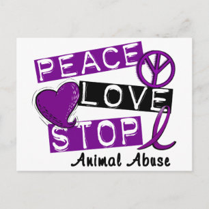 PEACE LIEBE STOP Animal Missbrauch Postkarte